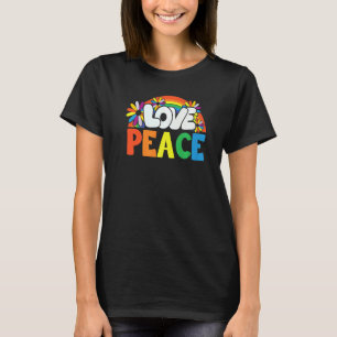 Peace Hand Tie Dye Finger Freedom Hippie Flower Ch T-Shirt