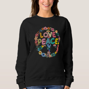 Peace Hand Tie Dye Sign Of Freedom Hippie Flower C Sweatshirt