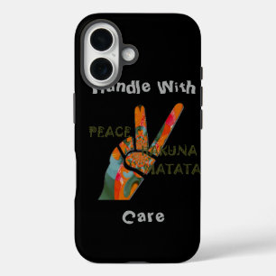 Peace hand two fingers sign iPhone 16 case