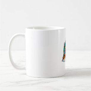 Peace Hand Weimaraner Dog Christmas Lights Womens Coffee Mug
