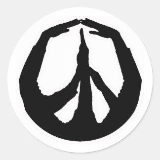 Peace Hands Classic Round Sticker