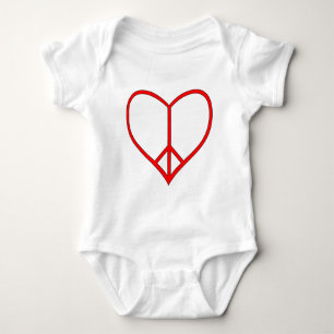 Peace Heart Baby Bodysuit