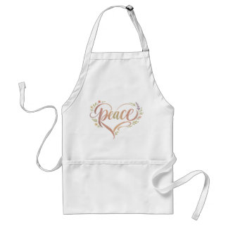 Peace Heart Boho Hand Lettered Standard Apron