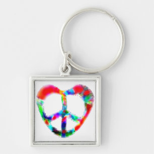 Peace Heart Key Ring