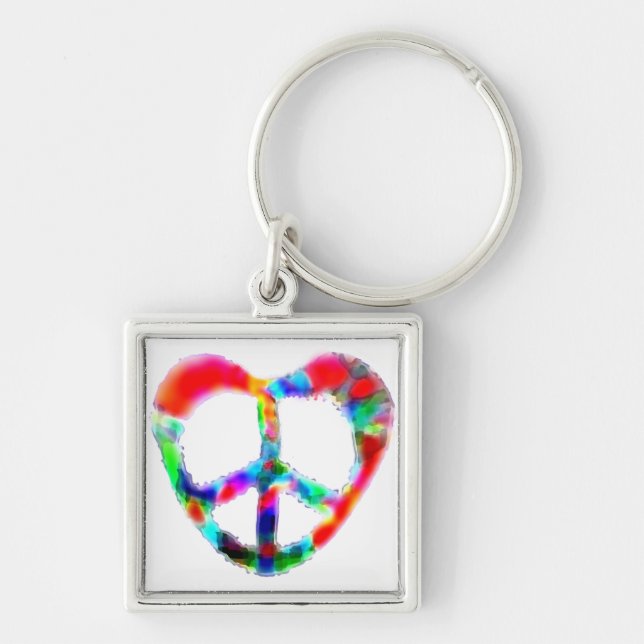 Peace Heart Key Ring (Front)