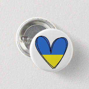 Peace Heart Love I Stand With Ukraine 3 Cm Round Badge