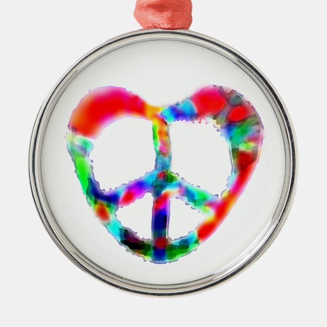 Peace Heart Metal Tree Decoration (Front)