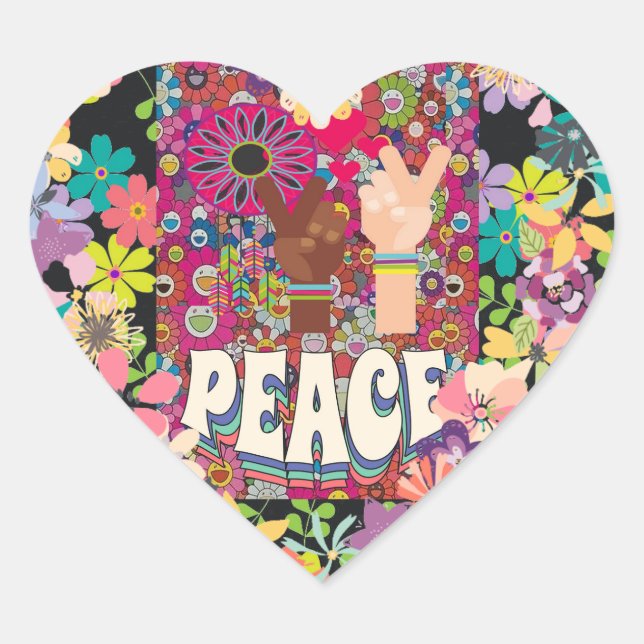 Peace Heart Sticker (Front)
