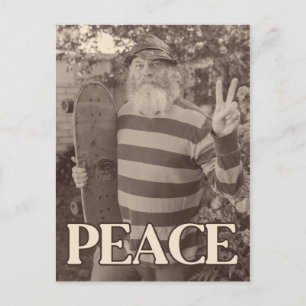 Peace Hippie Skate Postcard
