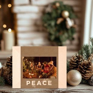 Peace Holiday Wooden Etched Frames