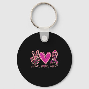 Peace Hope Cure Breast Cancer Awareness Survivors Key Ring
