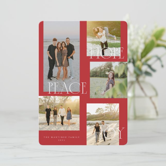 Peace Hope Joy Christmas Card (Standing Front)