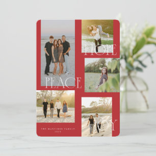 Peace Hope Joy Christmas Card