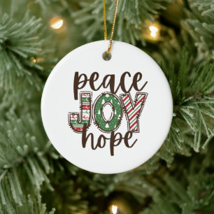 Peace Hope Joy Christmas Ornament Gift Idea