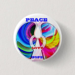Peace,Hope,Love_ 3 Cm Round Badge