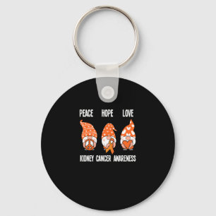 Peace Hope Love Gnomes Kidney Cancer Awareness Key Ring