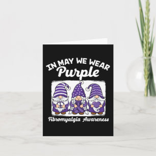 Peace Hope Love Gnomes Purple Ribbon Fibromyalgia Card