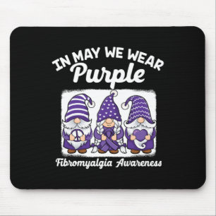 Peace Hope Love Gnomes Purple Ribbon Fibromyalgia Mouse Pad