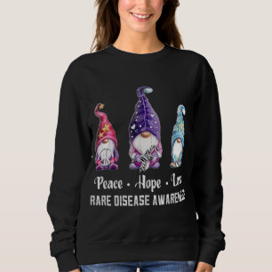 Peace Hope Love Gnomes Rare Disease Awareness Sweatshirt