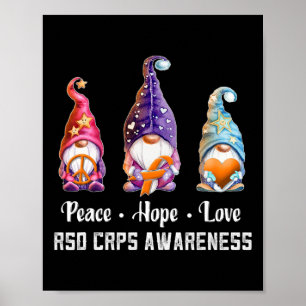 Peace Hope Love Gnomes RSD CRPS Awareness  Poster