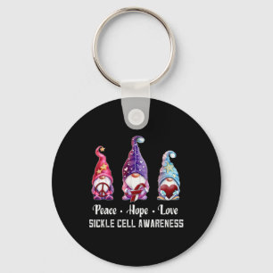 Peace Hope Love Gnomes Sickle Cell Awareness Key Ring