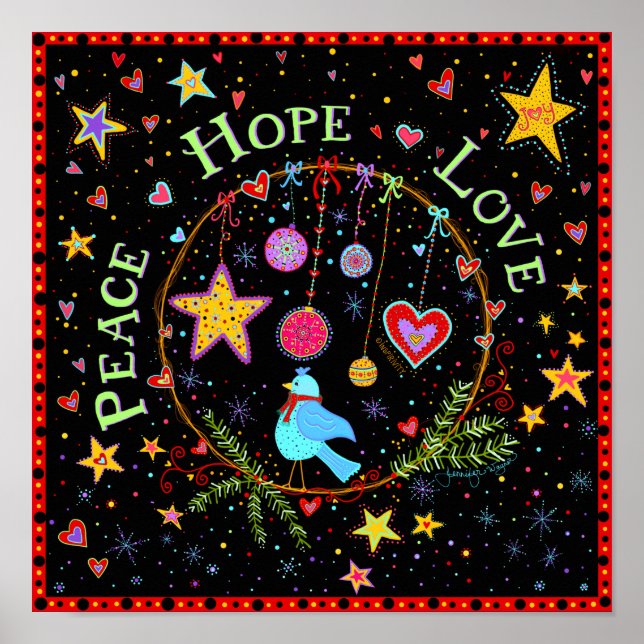 ”Peace, Hope, Love” Inspirivity Poster (Front)