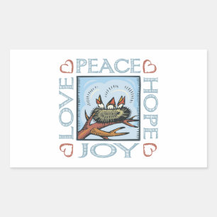 Peace, Hope, Love, Joy Rectangular Sticker