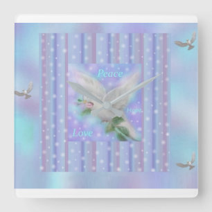 "Peace Hope Love" Large Clock