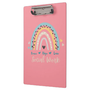 Peace Hope Love Social Work Clipboard