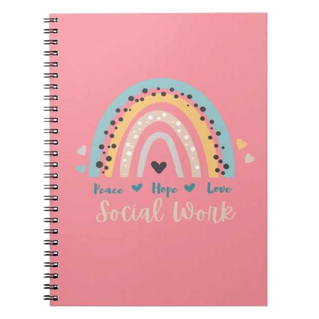 Peace Hope Love Social Work Notebook (Front)