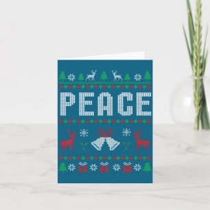 Peace I Come In Peace Couple Matching Ugly Christm Card