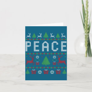 Peace I Come In Peace Couple Matching Ugly Christm Card