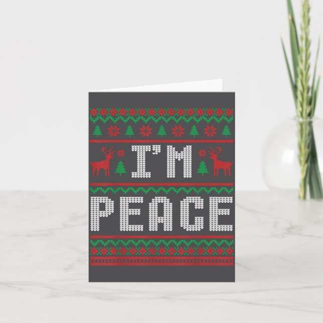 Peace I Come In Peace Couple Matching Ugly Christm Card (Front)