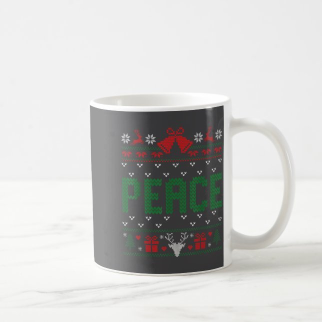 Peace I Come In Peace Couple Matching Ugly Christm Coffee Mug (Right)