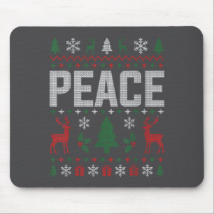 Peace I Come In Peace Couple Matching Ugly Christm Mouse Pad