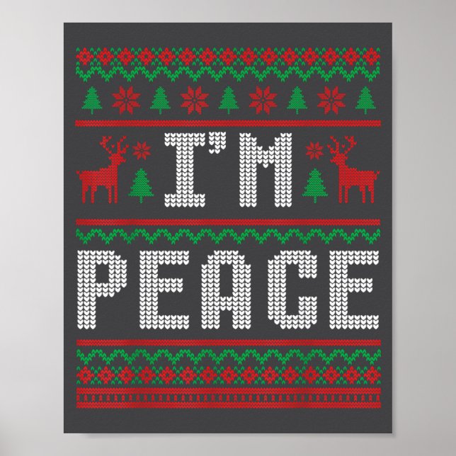 Peace I Come In Peace Couple Matching Ugly Christm Poster (Front)