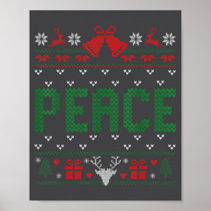 Peace I Come In Peace Couple Matching Ugly Christm Poster