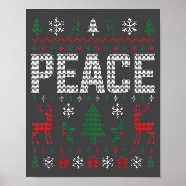 Peace I Come In Peace Couple Matching Ugly Christm Poster (Front)