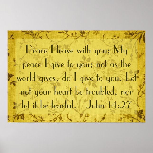 Peace I leave with you bible verse John 14:27 Poster (Front)