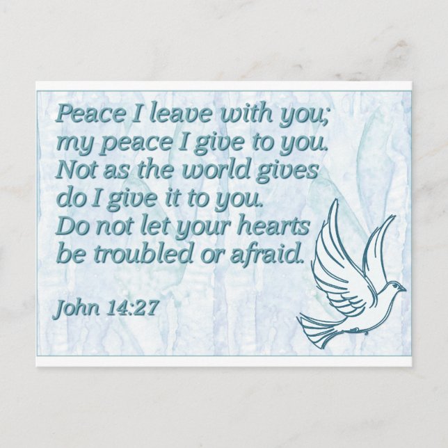 Peace I leave with you; my peace I give to you. Postcard (Front)