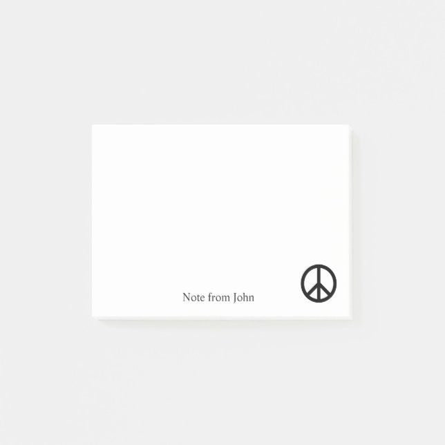 Peace Icon Custom Name Text Post-it Notes (Front)