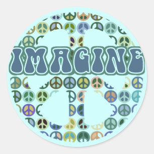 Peace - Imagine Peace Classic Round Sticker