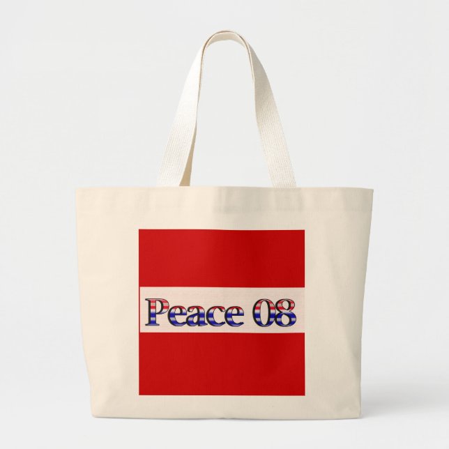 Peace in 2008 large tote bag (Front)