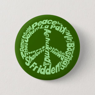 Peace in all Languages 6 Cm Round Badge