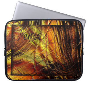Peace in Bronze and Gold Laptop Computer Sleeve