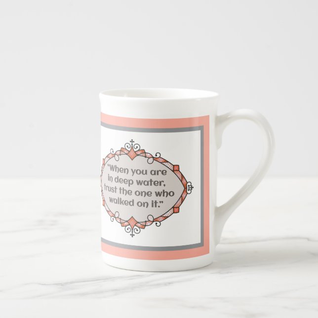 Peace in deep waters bone china mug (Right)