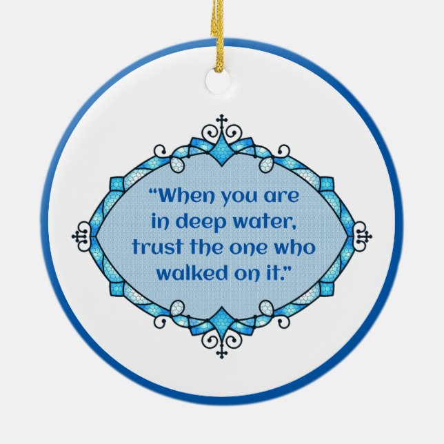 Peace in deep waters ceramic ornament (Back)