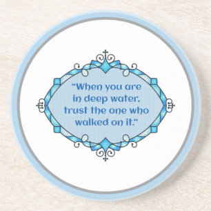Peace in deep waters coaster
