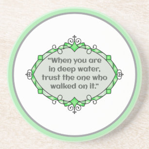 Peace in deep waters coaster