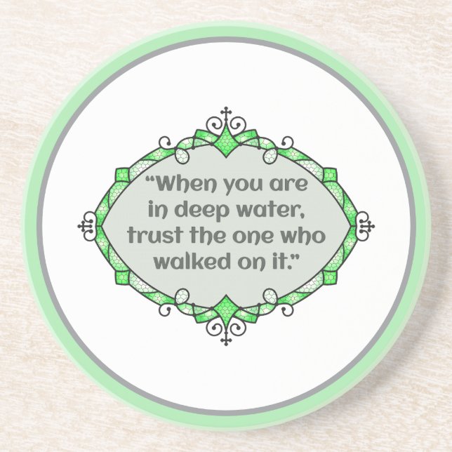 Peace in deep waters coaster (Front)